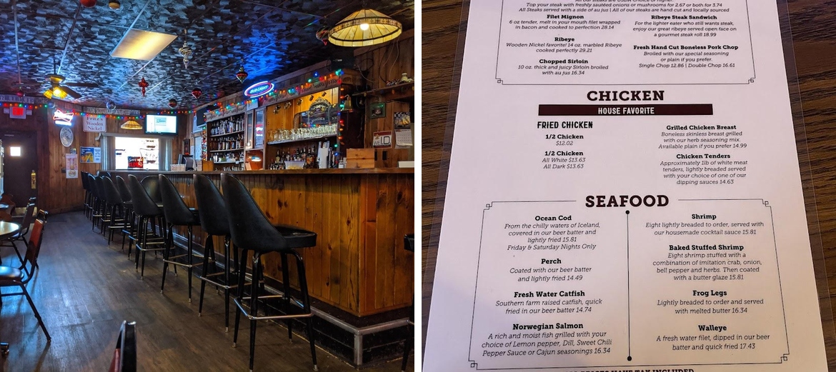Fritz's Wooden Nickel Menu